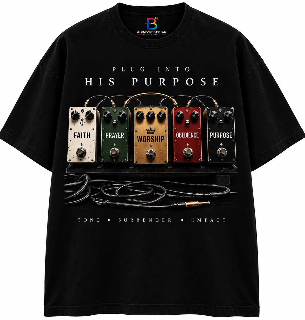 ‘Plug Into His Purpose’ – Oversized Unisex Graphic T-Shirt