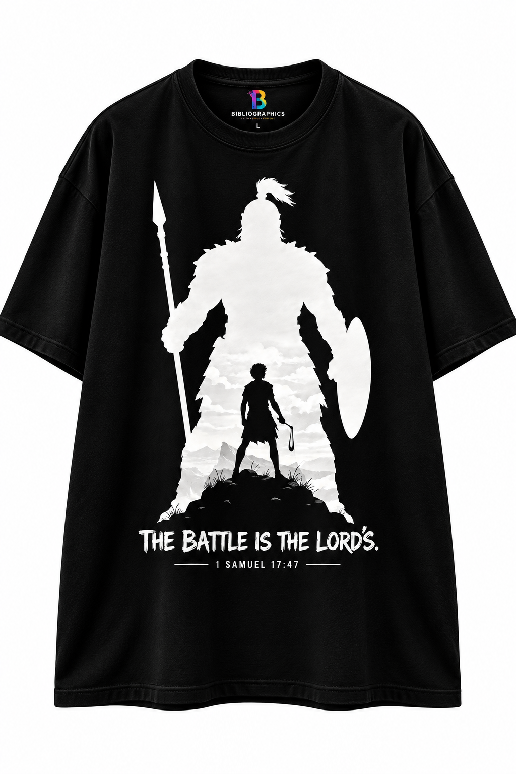 The Battle Is the Lord’s (1 Samuel 17:47) – Oversized Unisex Graphic T-Shirt