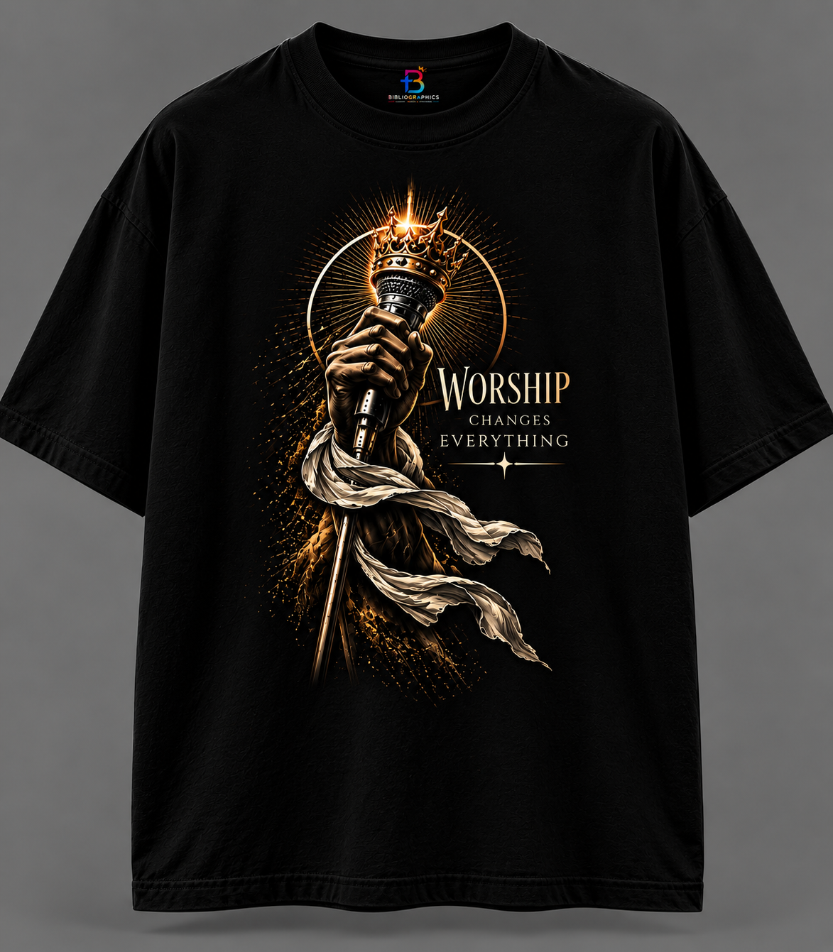Worship Changes Everything – Oversized Unisex Graphic T-Shirt