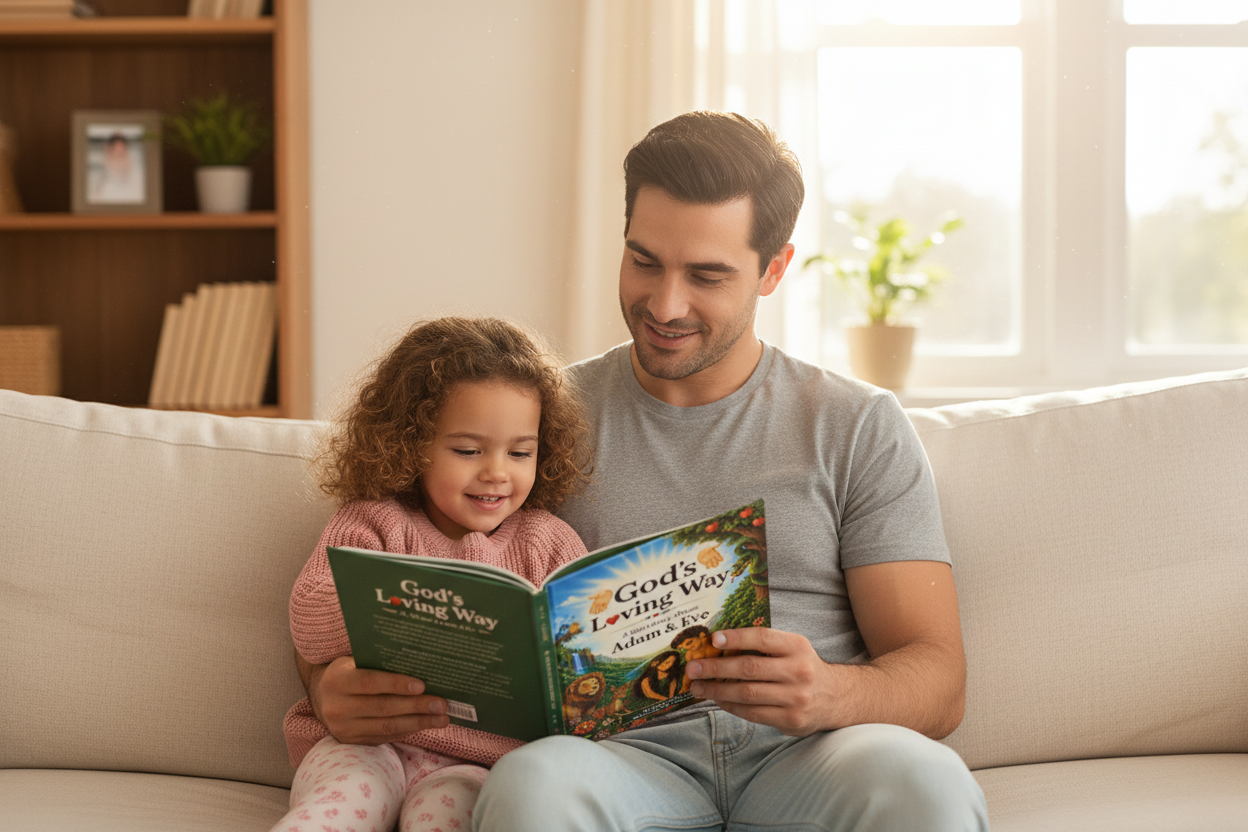 Father and child reading